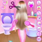 Princess Mermaid At Hair Salon logo