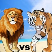 Lion Vs Tiger Wild Animal Simu logo