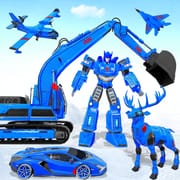 Snow Excavator Robot Car Games logo