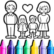 Happy Family Coloring Game logo