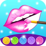 Glitter lips coloring game logo