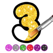 Glitter Number and letters col logo