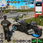 Police Moto Bike Chase Crime logo